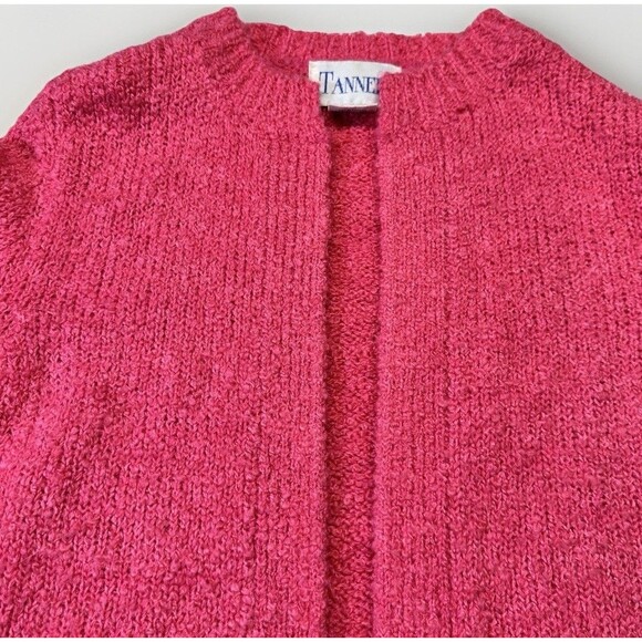Vintage Tanner Hong Kong Bouclé Knit Cardigan Pink Wool Blend Size S - Picture 3 of 6